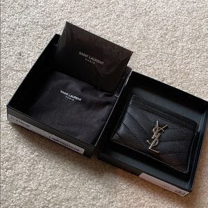 Monogram YSL Matelasse Leather Card Case